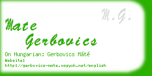 mate gerbovics business card