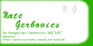 mate gerbovics business card